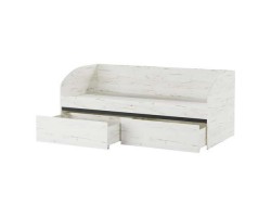 Кровать-софа Гретта с ящиками Дуб Крафт белый – Антрацит