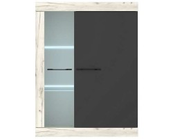 Витрина навесная ВНС-800 Соната Дуб Крафт белый – Антрацит