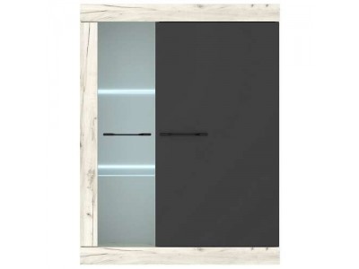 Витрина навесная ВНС-800 Соната Дуб Крафт белый – Антрацит Витрина навесная ВНС-800 Соната Дуб Крафт белый – Антрацит