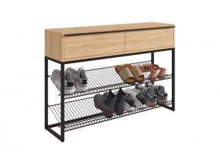 Обувница Крафт 2 черный муар/дуб сонома