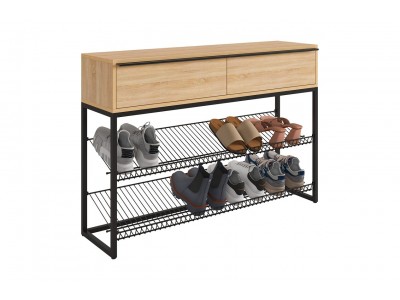 Обувница Крафт 2 черный муар/дуб сонома