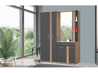 Прихожая модульная Твист графит компоновка 1