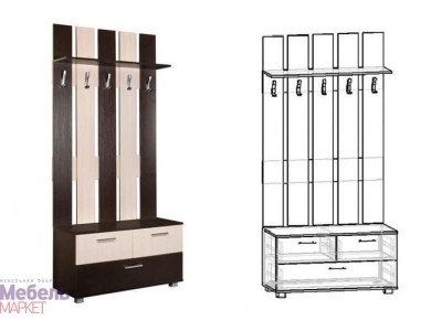 Прихожая Токио - Вешалка 900 Прихожая Токио - Вешалка 900