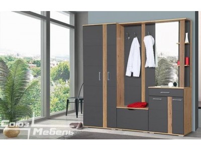 Прихожая модульная Твист графит компоновка 2