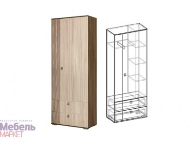 Прихожая Богемия шкаф 2-х створчатый Прихожая Богемия шкаф 2-х створчатый