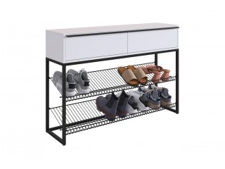 Обувница Крафт 2 черный муар/белый