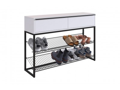 Обувница Крафт 2 черный муар/белый