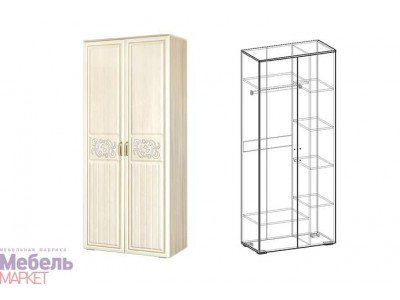 Прихожая Виктория шкаф 2-х створчатый комбинированный Прихожая Виктория шкаф 2-х створчатый комбинированный
