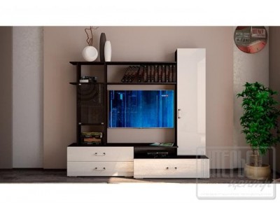 Стенка Ника 2 белый глянец