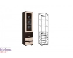 Стенка Каролина - Пенал 3 со стеклом