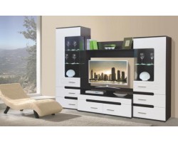 Гостиная Веста белый глянец (вариант 1)