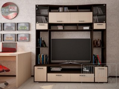 Стенка Ника 1 беленый дуб