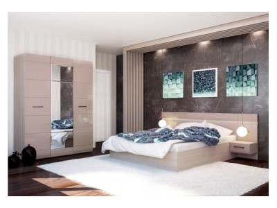 Спальня модульная Ненси какао глянец Спальня модульная Ненси какао глянец
