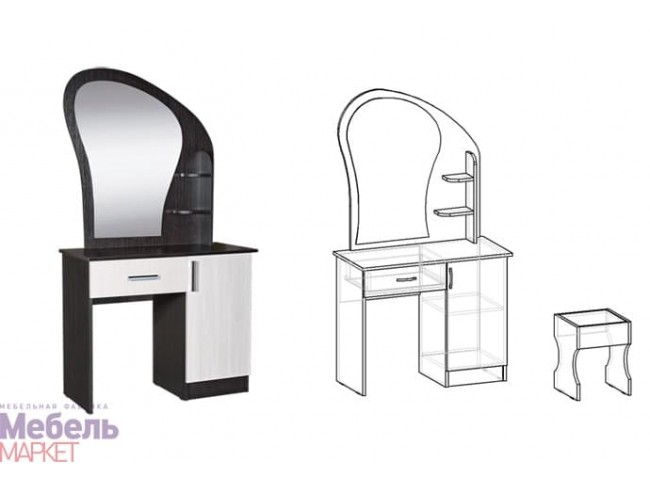 Спальня Светлана Стол макияжный с банкеткой и ящиком
