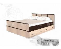 Сакура кровать 1,4 с ящиками