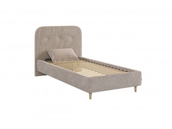 Кровать с основанием Лео 90х200 см латте (велюр)/капучино (велюр)