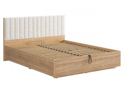 Кровать с подъемным механизмом Юлия 160х200 см (дуб сонома/белый (плюш))