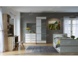 Спальня модульная Сакура белый глянец композиция №3