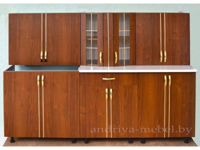 Кухня ЛДСП 2.0 метра с витриной