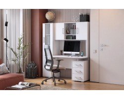 Стол компьютерный Лайт К3 белый/белый