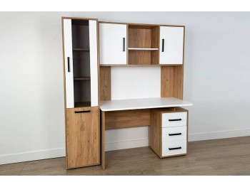 Стол компьютерный Лайт К3 белый/дуб крафт золотой