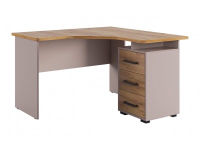 Компьютерный угловой стол Лайт-2 кашемир/дуб крафт золотой Компьютерный угловой стол Лайт-2 кашемир/дуб крафт золотой