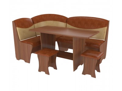 Кухонный уголок Консул-2 (темно-светлый кожзам)