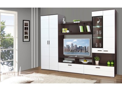 Гостиная Орион белый глянец