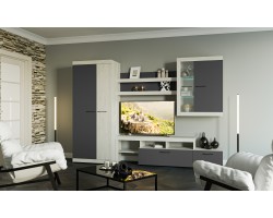 Гостиная Соната композиция №1 Дуб Крафт белый/Антрацит