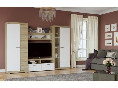 Модульная система для гостиной Соната Композиция 2 белый глянец Модульная система для гостиной Соната Композиция 2 белый глянец