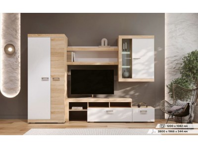 Модульная система для гостиной Соната Композиция 1 белый глянец