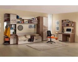 Манхэттен (Стелаж/Шкаф комбинированный/Софа/ Полка/ Шкаф 2-створчатый/ Стол компьютерный/ Надстройка 1200)