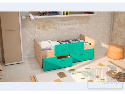 Детская кровать Умка бирюза металлик