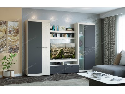 Гостиная Соната композиция №2 Дуб Крафт белый/Антрацит Гостиная Соната композиция №2 Дуб Крафт белый/Антрацит