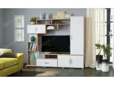 Гостиная Пекин Дуб Сонома - Белый глянец Гостиная Пекин Дуб Сонома - Белый глянец