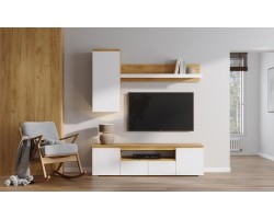 Гостиная Гретта №7 Дуб Крафт золотой - Белый