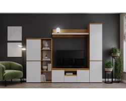 Гостиная Гретта №10 Дуб Крафт золотой - Белый