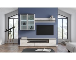 Гостиная Гретта №8 Дуб Крафт белый - Антрацит