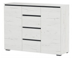 Комод 2С4Я Гретта Дуб Крафт белый – Антрацит