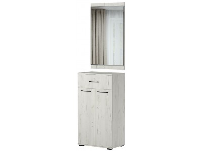Италия Дуб Крафт белый Тумба ТК-600 + Зеркало Италия З-600