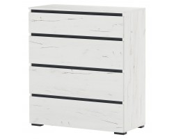 Комод 4Я Гретта Дуб Крафт белый – Антрацит