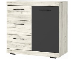 Комод Соната КС-900 1Д Дуб Крафт белый/Антрацит