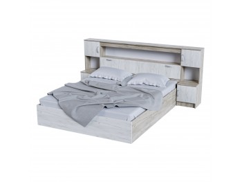 Кровать с прикроватным блоком Бася КР 552 (дуб крафт)