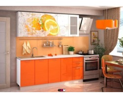 Кухня с фотопечатью Апельсин 2,0 м