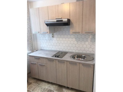 Кухня модульная Макс ЛДСП 1.8 метра ясень шимо светлый компоновка 3