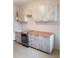 Кухня модульная Макс ЛДСП 2.3 метра бетон светлый компоновка 4