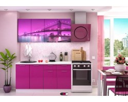 Кухня с фотопечатью Город 1.6