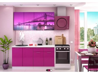 Кухня с фотопечатью Город 1.6