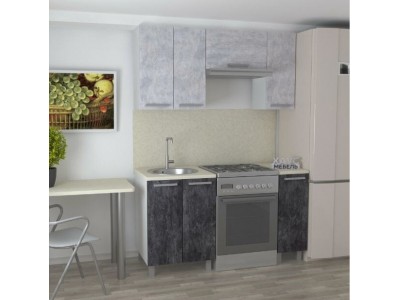 Кухня ЛДСП 150 см бетон спаркс темный/светлый