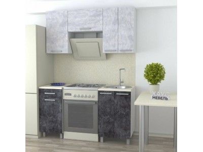 Кухня №2 ЛДСП 150 см бетон спаркс темный/светлый